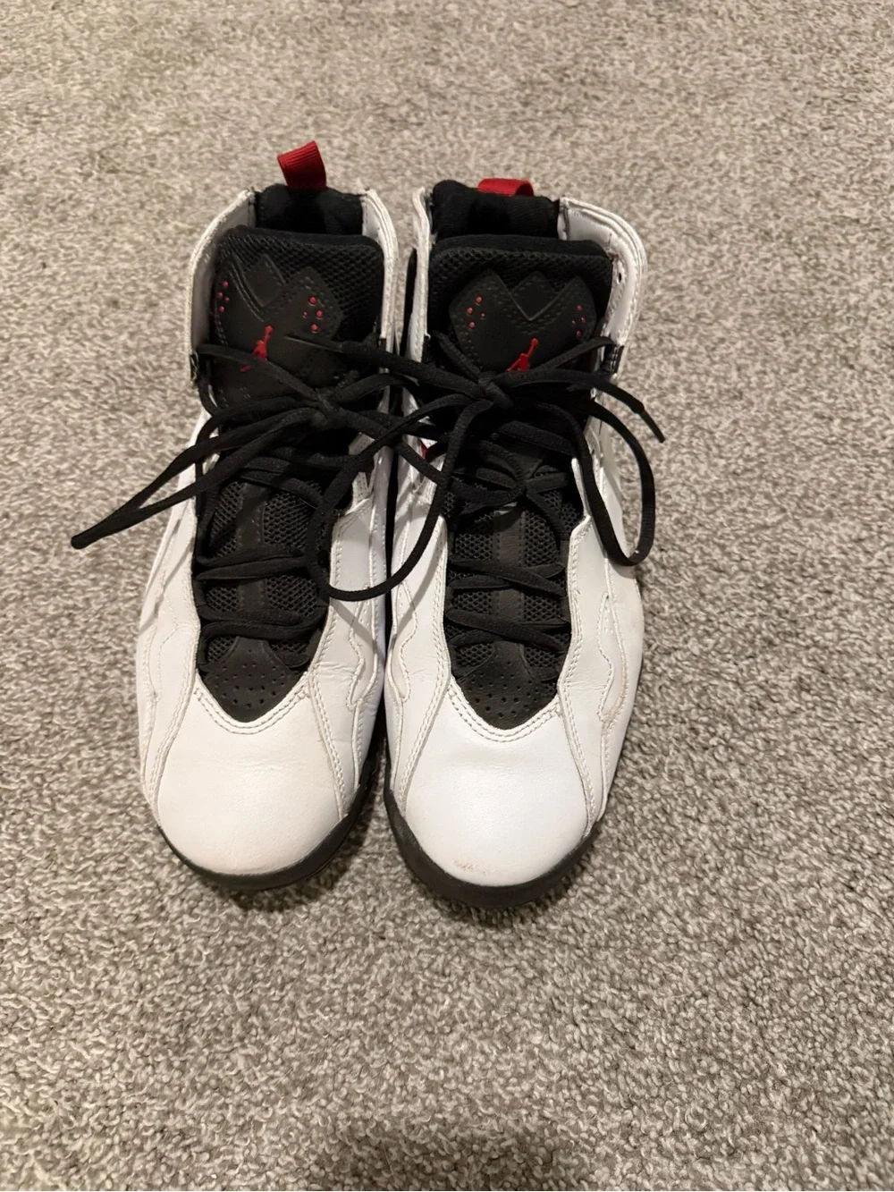 Jordan mens High-Top Sneakers in White, Black and Red